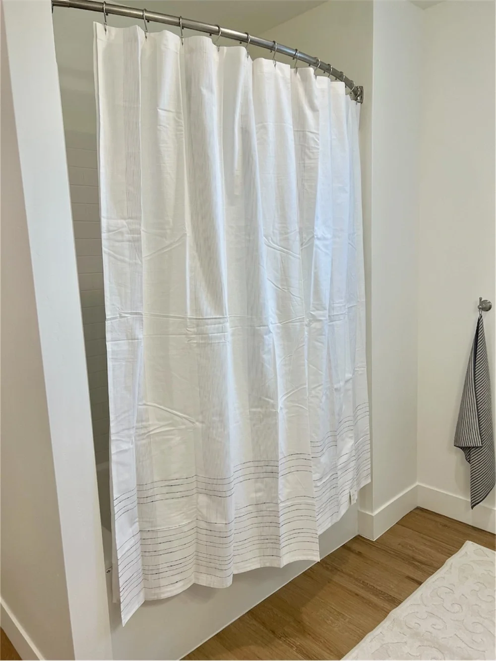 NWT Hearth & Hand Pinstripe Border Shower Curtain